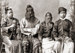 Charles Eisenmann - Sacred Hairy Family of Birma, ca 1900.