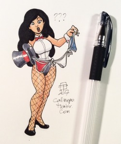 callmepo: Zatanna was trying to do a little top hat magic for the 4th of July… but she wound up with three bottoms instead: red, white, and blue ones at that.   So people, which ladies are missing their bottoms? 