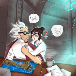 perfectdayforsomemeihem: alythealligatorart:   My @meihemsecretsanta for @perfectdayforsomemeihem / @mikisneaki  I hope you like it!! They asked for something with Junkenstein and Mei as his assisstant/wife. Or something fluffy so I did both in one.