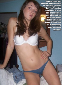 chaste-sissy-slut:  It turns me on so much when a girl has this kind of control 