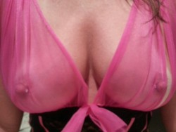 sandyc4fun:  My see thru top for the party tonight. You wanna see more? 