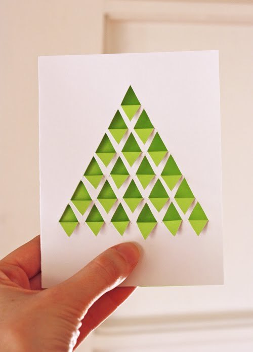 DIY Geometric Christmas Tree Card