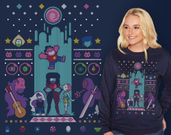 kathaynesart:  My SU Inspired Ugly Sweater is now available!!  You can buy it HERE!  If you love the Crystal Gems be sure to check out the sweaters and shirts! :) 