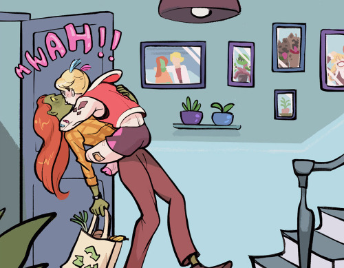 fairymascot:kiss meme &gt;&gt; 7: i’ve missed you kissshe went out for groceries while harley was napping…