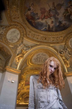 Adelle teases and flashes at the freaking Louvre - I’m impressed, aroused, and vaguely offended all at once. And it’s great.Yes, that is the Mona Lisa in the background.If anyone can tell me the website these photos originally came from, I’d appreciate