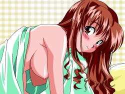 Cute and busty red haired girl embarrassed at how slutty sheâ€™s been after a session of hard core hentai sex.