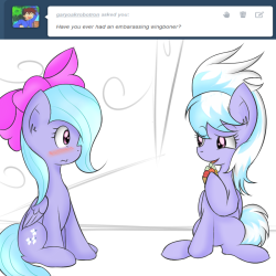 ask-flitter:  F:”Why does every little subtext give me a wingboner?”  X3 omgcute~!