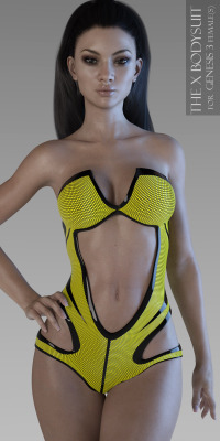 A new Sport Bodysuit for Genesis 3 Female(s) created by Xart-3D! This comes with 11 texture files and is compatible with Daz Studio 4.8 and up! Don’t pass up on this fantastic new bodysuit to slither around in today! The X Bodysuit For Genesis 3 Female(s)