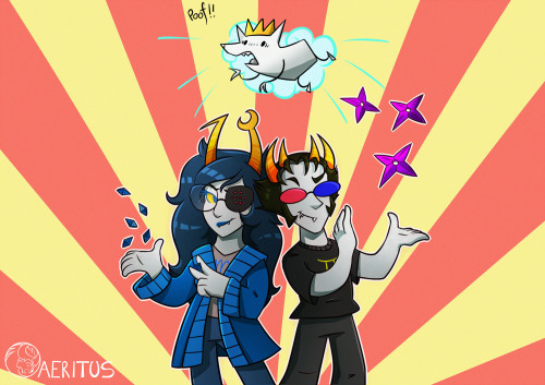 Sollux and Vriska commission!!! I had fun working on that ;P&gt; COMMISSIONS ARE OPEN DM ME FOR MORE INFO &lt;