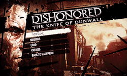 ninevehs:  Dishonored - The Knife of Dunwall  menu screens  