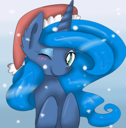 projectrobert:  princessluna-the-lonebreaker:  Luna in Christmas. Artist: Cocopony1001 Source: http://cocopony1001.deviantart.com/art/Christmas-luna-501303317  Luna ^w^  Hnnng~! &lt;3