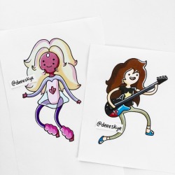 deeeskye:  Mr Universe and Rainbow Quartz in Adventure Time style 💜😄💙 
