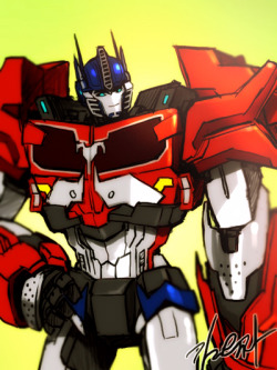 kkalcollection:  blue-and-black-hero:  blewuptheship:  ryanmoody:   TFP season3 Optimus prime by *GoddessMechanic  //you see with his head drawn in better proportion, he actually is growing on me  ((Ugh his hips and his stomach and his ARMS  WHY IS HE