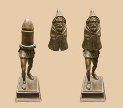 archaicwonder:  Gallo-Roman Bronze Priapus Statuette, 1st Century ADThis statuette is possibly a representation of the Roman fertility god Priapus,  made in two parts (shown here in assembled and disassembled forms). It was found at Rivery, in Picardy,