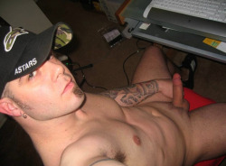 trashy-white-cock:  he wants you underneath the desk sucking his dick while he searches the net for pussy porn. he likes to see you lick his sneakers first. makes his dick hard.