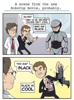 dorkly:  A Scene From the New RoboCop Movie, Probably  That new movie is gonna sink worse than the Titanic on it&rsquo;s maiden voyage.
