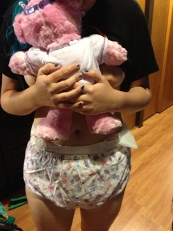doctor-daddy:  Just another one of our toe toot diaper covers and a new Princess Bear. :) 