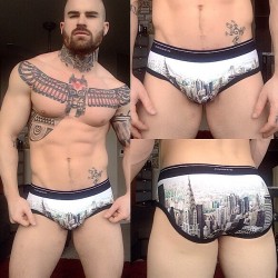 strongjaws:  I own a LOT of underwear, but these new ones by @stonemen might be my cutest pair ever 😍🏢🏥⛪️🏤🏨🏢 #newyorkcity