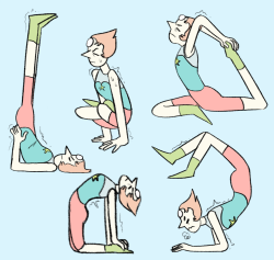popularly:  A bunch of Pearls for Amber !!! Bc work is stressin her out and thats no good. I like 2 think that Pearl is really good at yoga but she is horrible at relaxing her face so it just looks like shes aggressively doing yoga. Also i kno i forgot