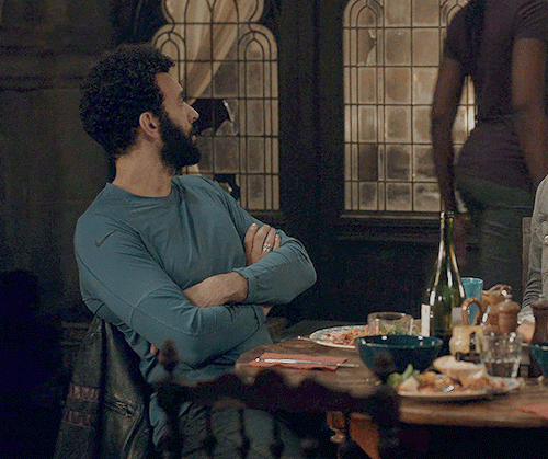 wickedpact:i was employing Science™   to try and figure out if joe was doing the manspreading thing at the church dinner table but: the results were inconclusive so have some Joe Sitting gifs. as a treat