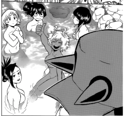 eliamour:  I’m pleasantly surprised to see fanservice in BNHA just looks more cute than anything else. The artstyle makes everyone look buffed. 