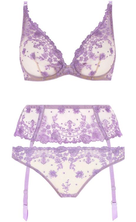 martysimone:I.D. Sarrieri | Colette • in sheer tulle + lilac embroidery Gorgeous 💜