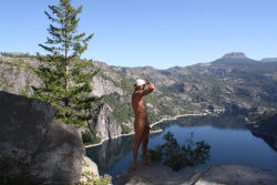 naked-hiker:  Naked with a beautiful view in the Sierras. 