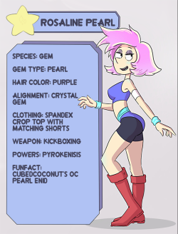 su-revived: Character Card for @cubedcoconut​s OC RosalinePearl.   You can find all Info Cards on the Character Cards tab on my Page.     My old Pearl/Enid fusion character will be featured later in an ongoing SU fan comic! Check out the first few pages