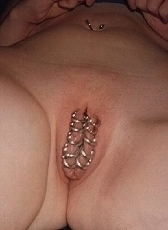Pierced pussy close up