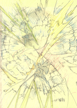 artbooksnat:  Character designer Sushio’s original animation drawings of Berserk Ryuko Matoi battling Satsuki Kiryuin in Kill la Kill (キルラキル) episode #12, depicted in his self-published collection, SUSHIO4.5 (Mandarake).  &lt;3 &lt;3 &lt;3