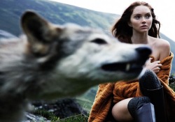 ultralaser:   Highland TaleAbove Fall/Winter 2010 Model: Lily Cole Photographer: Olaf Wipperfurth Stylist: Lilly Marthe Ebener  i bought this issue for the lily cole shoot with the wolves. also i’m pretty sure wesley crusher had that sweater.