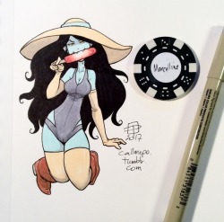 callmepo: I was waiting to do this one: a Marceline gothicle tiny doodle. ^_^  (Gotta keep thinking cool thoughts - the hot temps are not going to end anytime soon.)  nommy~ ;9