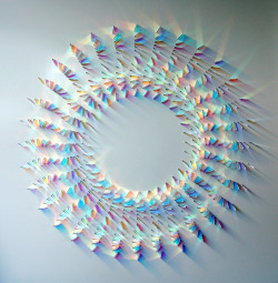 itscolossal:  Geometric Dichroic Glass Installations by Chris Wood