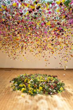 culturenlifestyle:  Beautiful Floral Installation Suspended in London’s Garden MuseumRebecca Louise Law is known for her large scale installation of suspended dried flowers on site specific installations. Her work has been commissioned for iconic fashion