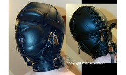 kinky-writer:  Best bondage hood you’ll ever buy! sinvention-bondage-fetish:  The Original Sinvention Sensory Deprivation Hood: http://www.churchofsinvention.com/the-original-sensory-deprivation-hood Made by Sinvention in Canada. Includes a Lifetime
