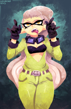 lazorchef:  Why didn’t nintendo use this design…. (from the ikasu art book)  EDIT: Now that I look at it, they probably did base this on Eva from MGS.  That whole page of designs might be parodies.  Which makes it even better.  Callie coming next.