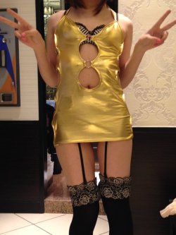 xmikucd:    Leather dress ♡♡ 