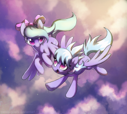 dawnf1re:  Flitter and Cloudchaser by Celebi-Yoshi  &lt;3