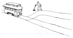 rushmid:   the trolley needs to go straight. but if you pull the lever, the trolley won’t go straight. what do you do? 