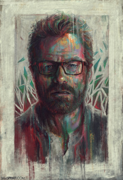 samspratt:  &ldquo;WW&rdquo; and &ldquo;Bitch&rdquo; - Illustrations by Sam Spratt With Breaking Bad coming to a close tonight, I wanted to finally give my painting of Jesse “Bitch”, its Walter White companion piece.  Holy shit&hellip;why Breaking