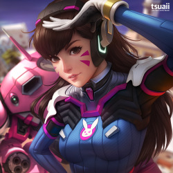 pinkrabbitdrawings:  tsuaii:  D.Va from Overwatch!  Tsuaii and his rendering are dope