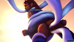 hentaiforevawork:  Starfire vs tentacles Animation GIF / GFY   Man, I love great quality SFM artwork!!Excellent job!!