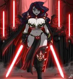 shonuff44: SITH RARITY Commission   Here we have Dark sided Rarity and her team of Sith followers looking as if they are going to invade a temple of some sorts. Rarity would be in the Sith records as the one to convert the most Jedi to the dark side….I