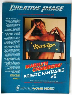 Sell sheet for Marilyn Chambers&rsquo; Private Fantasies #2, 1982