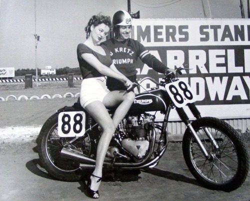 Vintage girls on motorcycles