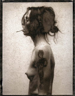 erthepolaroidcollection:  Palesaent.  Palladium print of a scanned, inverted FP3000.  © ed ross 