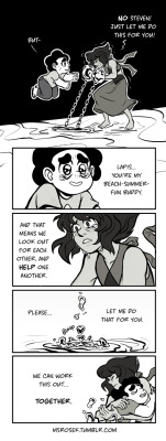 msrosek:  Friends don’t let friends drag a giant-unstable-toxic fusion into the bottom of the ocean. Edit: Yikes! Tumblr seems to hate tall images…This mini comic is best read in full view ( /////// ) ;;;;;;;;; 