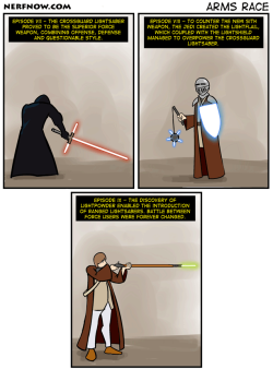 tastefullyoffensive:  Star Wars: The Arms Race (comic by NerfNow)