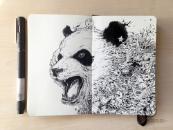 escapekit:  Moleskine Doodles Philippines-based illustrator Kerby Rosanes doodles away in Moleskein notebooks and the results are amazing.  After a number of art and design blogs picked up the story last year, his career took off, and the self-taught
