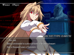 bison2winquote:  - Archetype: Earth, Melty Blood: Actress Again: Current Code (French Bread/ Type Moon)